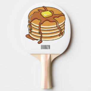 Pancake cartoon illustration  ping pong paddle