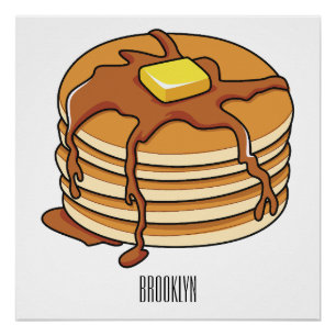 Pancake cartoon illustration  poster