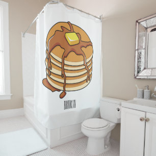 Pancake cartoon illustration  shower curtain