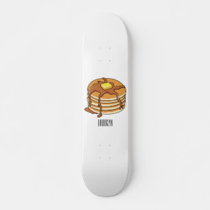 Pancake cartoon illustration skateboard