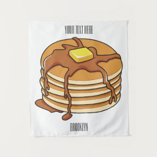 Pancake cartoon illustration tapestry