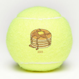 Pancake cartoon illustration  tennis balls