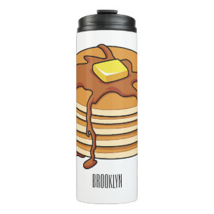 Pancake cartoon illustration thermal tumbler