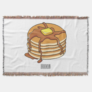 Pancake cartoon illustration  throw blanket
