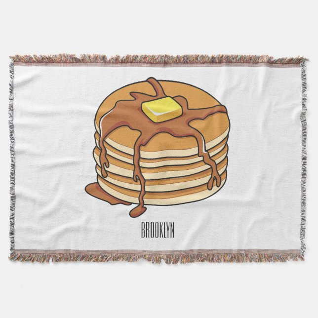 Pancake cartoon illustration  throw blanket (Front)