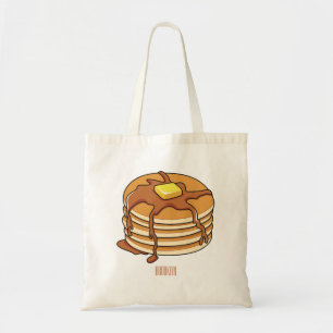 Pancake cartoon illustration tote bag