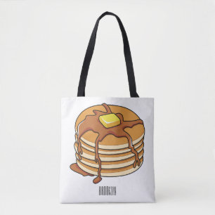Pancake cartoon illustration tote bag