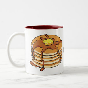 Pancake cartoon illustration Two-Tone coffee mug