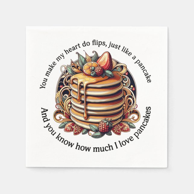 Pancake Flips of Love Napkins (Front)