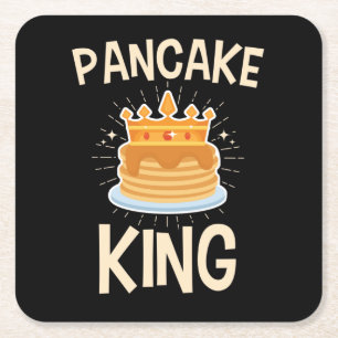 Pancake King Square Paper Coaster