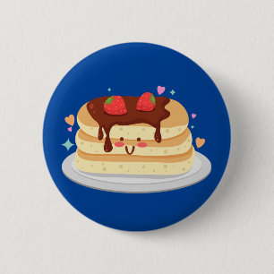 Pancake Lover Addict Cute Design 6 Cm Round Badge