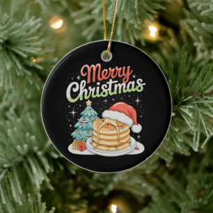 Pancake Santa Hat Christmas Tree Lights Xmas Ceramic Tree Decoration