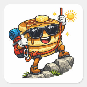 Pancake Stack Climbing Square Sticker