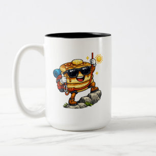 Pancake Stack Climbing Two-Tone Coffee Mug