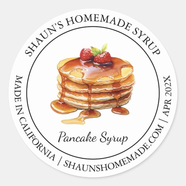 Pancake Syrup Modern label (Front)