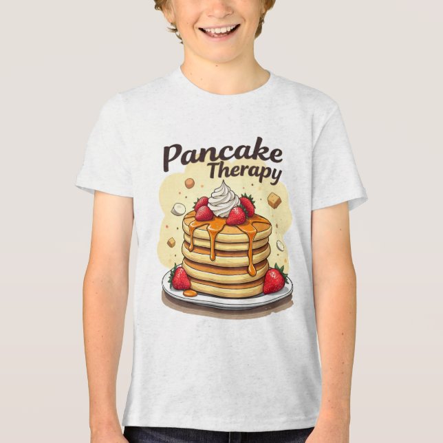Pancake Therapy Kid"s T-Shirt  Tri-Blend Shirt (Front)