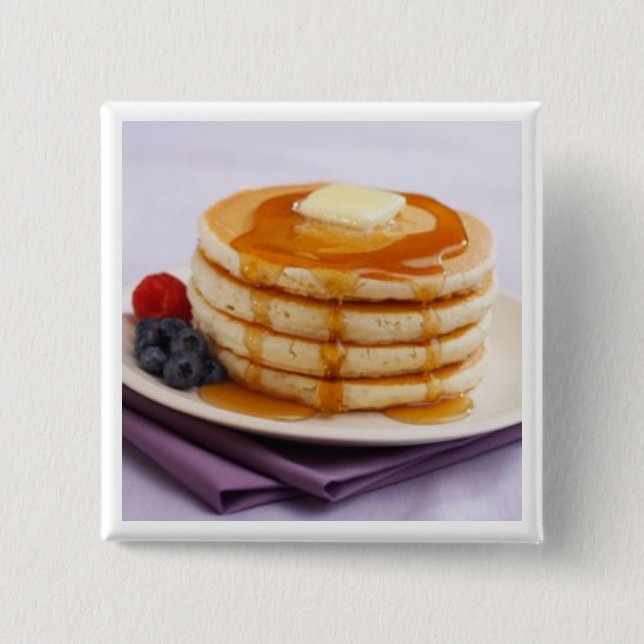 pancakes 15 cm square badge (Front)