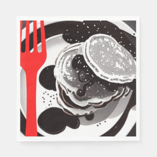Pancakes and Fork Paper Napkins