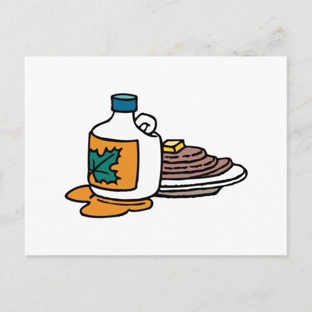 pancakes and maple syrup postcard (Front)