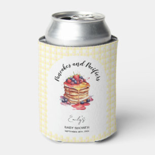 Pancakes and Pacifiers Gingham Plaid Baby Shower Can Cooler