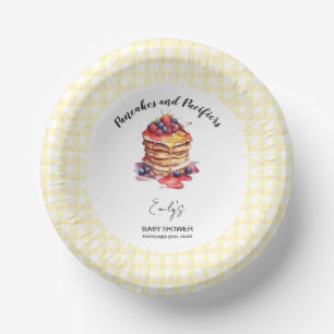 Pancakes and Pacifiers Gingham Plaid Baby Shower Paper Plate