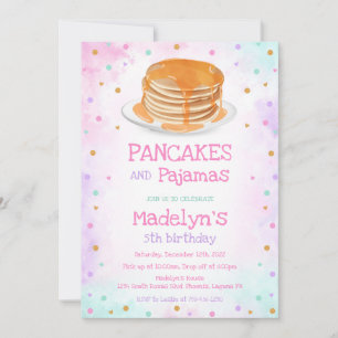 Pancakes and Pajamas Birthday Party Invitation