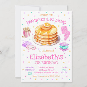 Pancakes and Pajamas Birthday Party Invitation