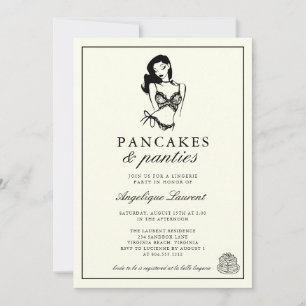 Pancakes and Panties Lingerie Bridal Shower  Invitation