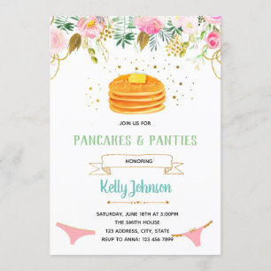 Pancakes and Panties Lingerie Shower Invitation