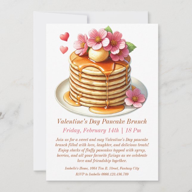 Pancakes and Petals Brunch Invitation (Front)