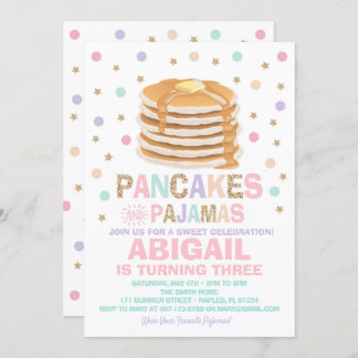Pancakes and Pyjamas Birthday Invitation