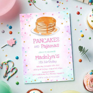 Pancakes and Pyjamas Birthday Party Invitation