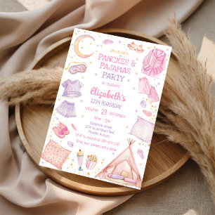 Pancakes and Pyjamas Birthday Party Invitation