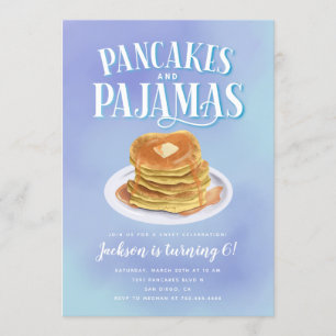 Pancakes and Pyjamas Boys Birthday Party Invitation
