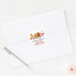 Pancakes and Pyjamas Breakfast Party Classic Round Sticker