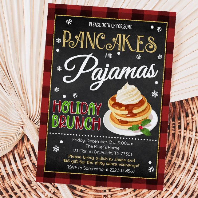 Pancakes and Pyjamas Christmas Party Invitation (Creator Uploaded)