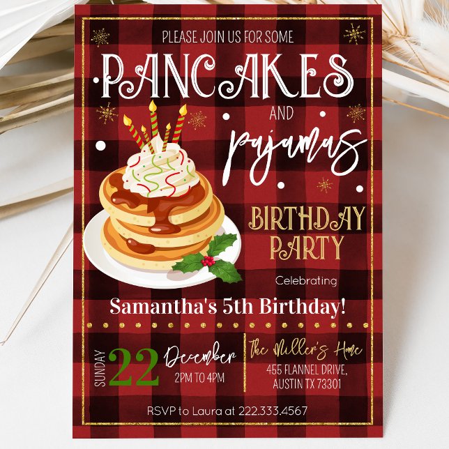 Pancakes and Pyjamas Christmas Party Invitation (Creator Uploaded)