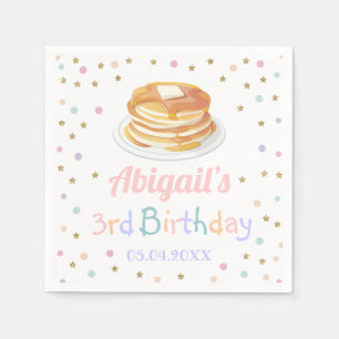 Pancakes and Pyjamas Glitter Dot Star Kid Birthday Napkin