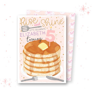 Pancakes and Pyjamas Sleepover Birthday Invitation