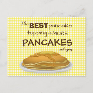 Pancakes and Syrup Topping Quote Postcard