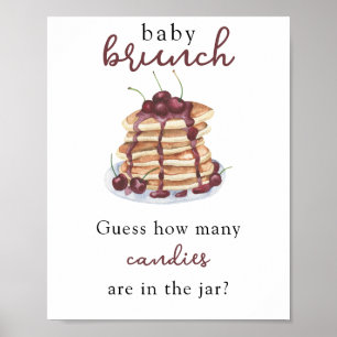 Pancakes Baby shower Guess how many candies Poster