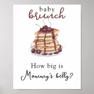 Pancakes Baby shower How big is Mummy's belly? Poster
