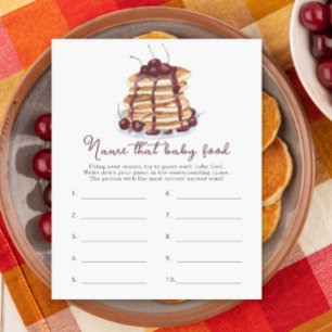 Pancakes baby shower Name that baby food game