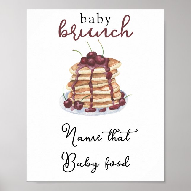 Pancakes Baby shower Name that baby food game Poster (Front)
