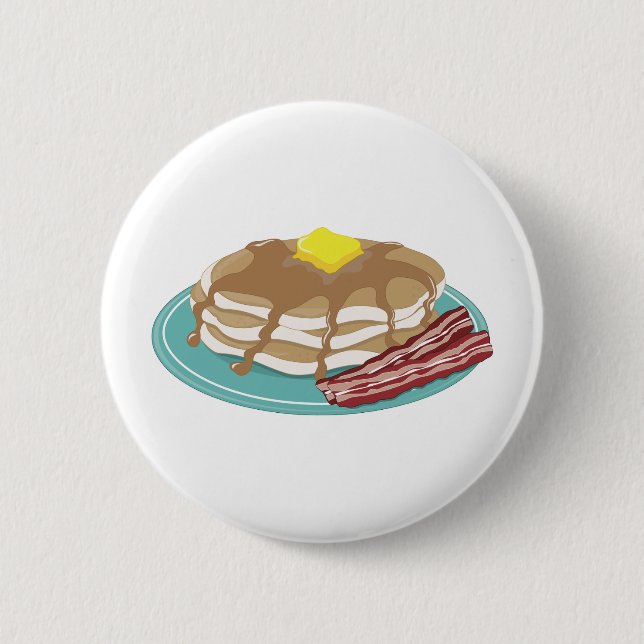 Pancakes Bacon 6 Cm Round Badge (Front)