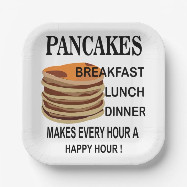 Pancakes Breakfast Birthday Pancake Party Paper Plate (Front)