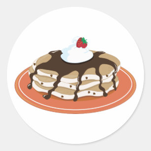 Pancakes Chocolate Classic Round Sticker