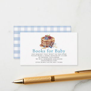 Pancakes & Pacifiers Blue Gingham Boy Book Request Enclosure Card