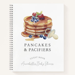 Pancakes & Pacifiers Grey Baby Shower Guest Book