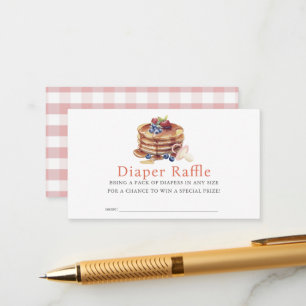Pancakes & Pacifiers Pink Diaper Raffle Ticket Enclosure Card